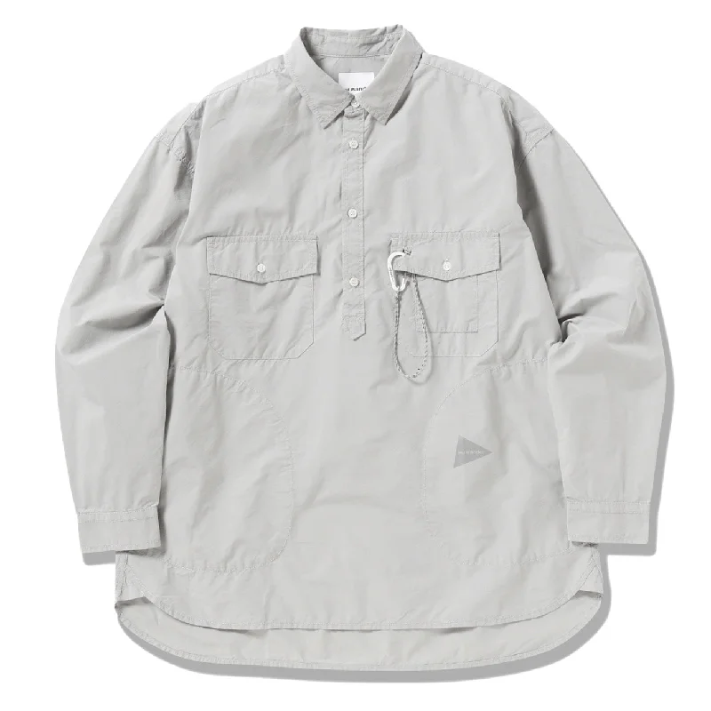 And Wander Cordura Typewriter L/S Over Shirt Light Grey