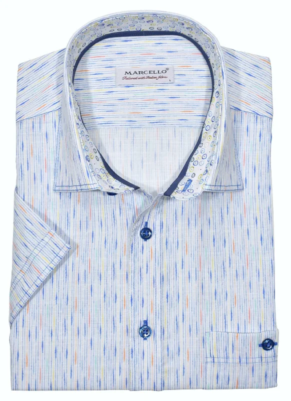 W619S Blue Brushed Stripe Cotton Shirt