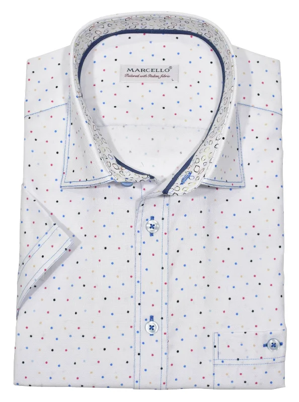 W622S Fine Color Dot Short Sleeve Shirt