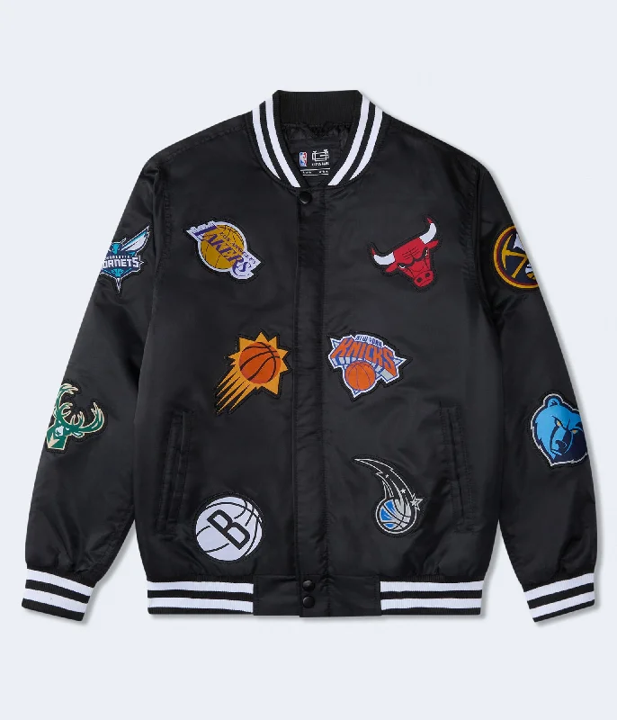 Aeropostale Nba Team Logos Bomber Jacket