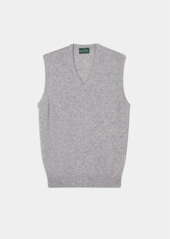 Norfolk Lambswool Slipover in Pearl Grey - Classic Fit