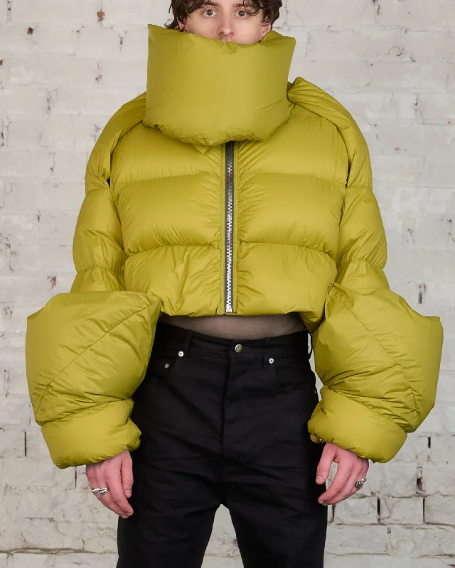 Rick Owens Babel Mountain Cropped Duvet Jacket Nylon Acid