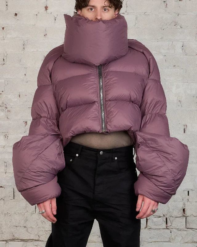 Rick Owens Babel Mountain Cropped Duvet Jacket Nylon Amethyst