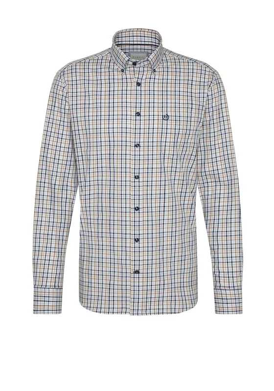 Bugatti Modern Fit Check Shirt, Light Blue Multi