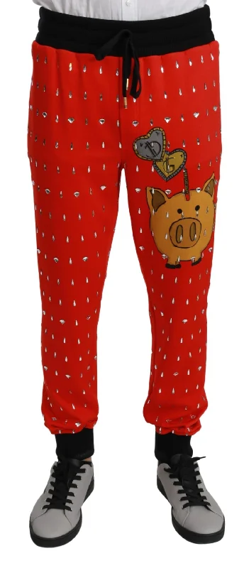 Dolce & Gabbana Chic  Piggy Bank Print Men's Sweatpants