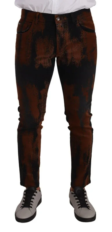 Dolce & Gabbana Chic   Tie-Dye Slim Fit Men's Jeans