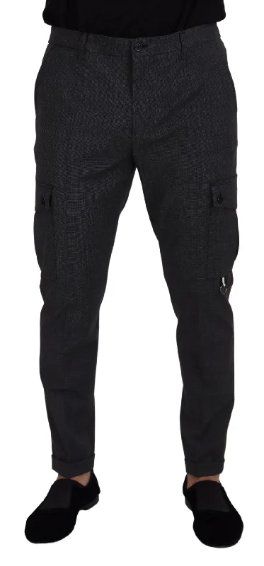 Dolce & Gabbana Elegant Checke Slim Fit Cargo Men's Pants