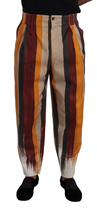 Dolce & Gabbana Elegant Striped Skinny Men's Trousers