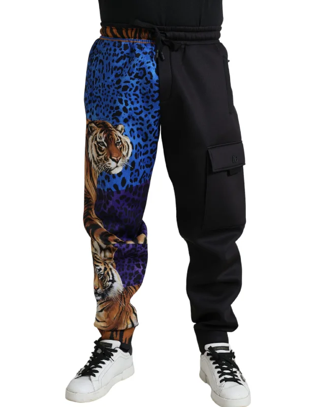 Dolce & Gabbana Elegant Tiger Print Men's Joggers