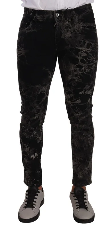 Dolce & Gabbana Slim Fit Patterned Skinny Men's Jeans