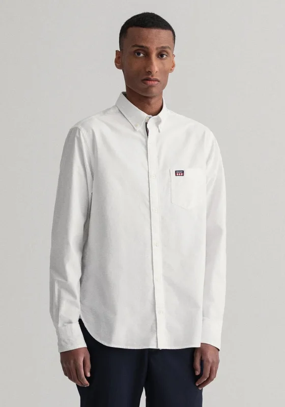 Gant D1 Retro Logo Oxford Shirt, White