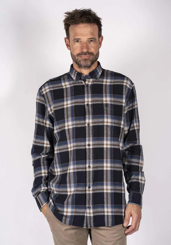 Pre End Farmer Check Shirt, Ultra Dark Navy