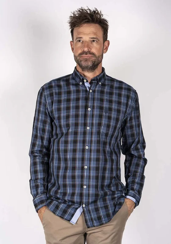 Pre End Rome Check Shirt, Ultra Dark Navy