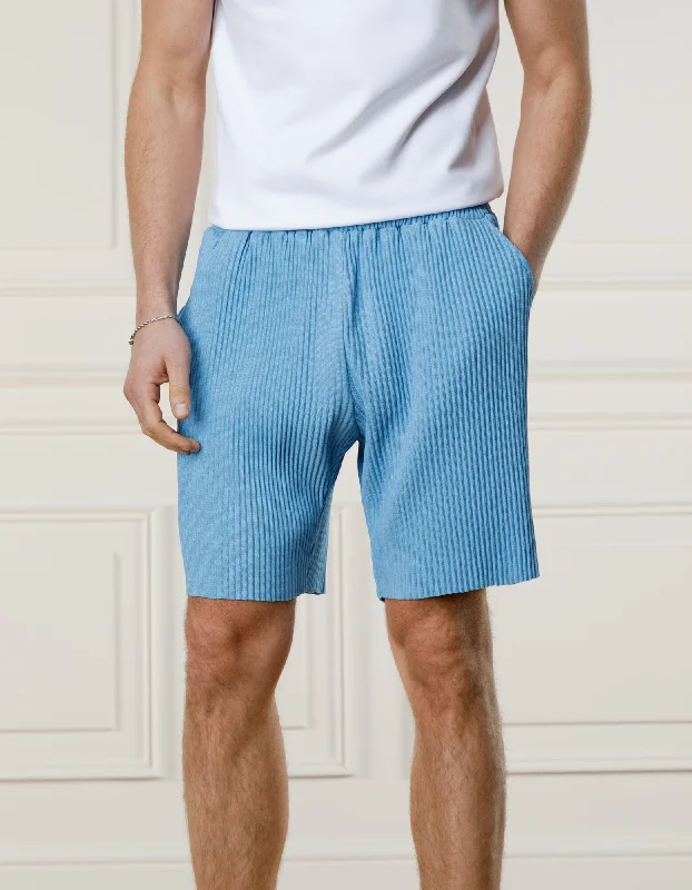 Blue Pleated Short