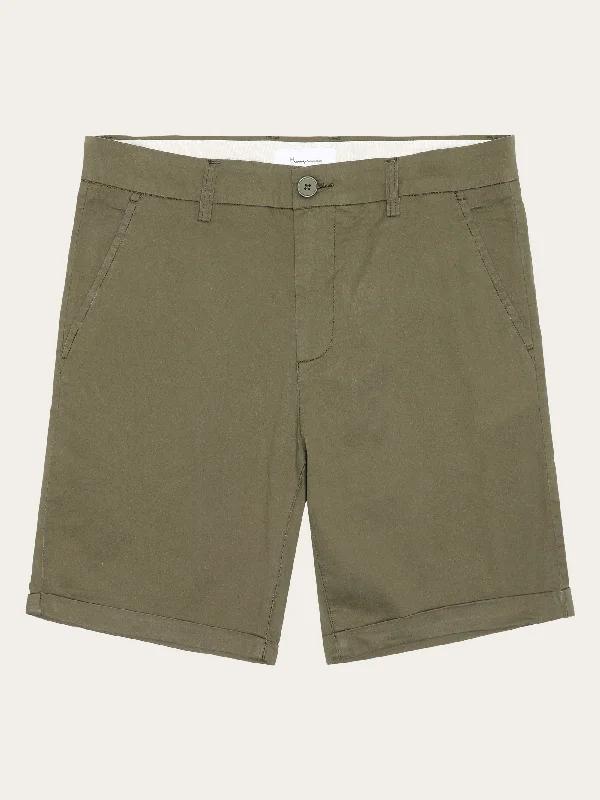 CHUCK regular chino poplin shorts - Burned Olive