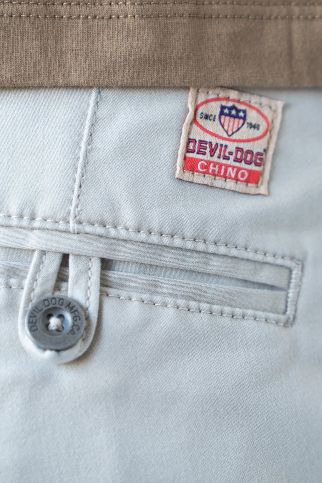 Devil Dog Stretch Twill 9 Inch Chino Shorts In Putty