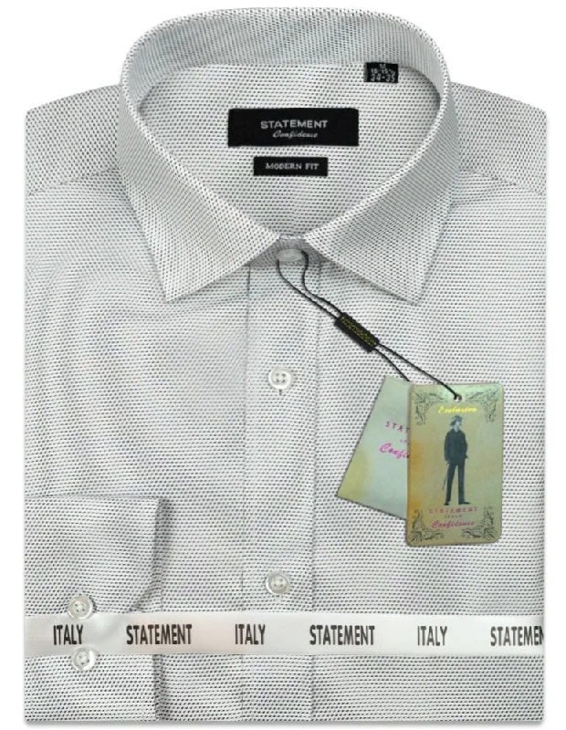 MODERN FIT GRAY PIN DOT DRESS SHIRT