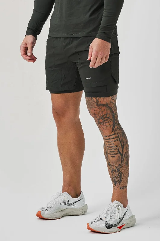 LEGEND ACTIVE DUAL LAYER SHORT - MILITARY KHAKI