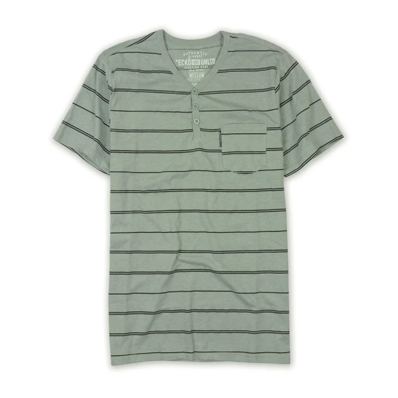 Ecko Unltd. Mens Fireworks Y-Neck Striped Henley Shirt