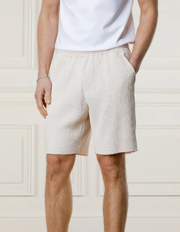 Ecru Pleated Resort Short