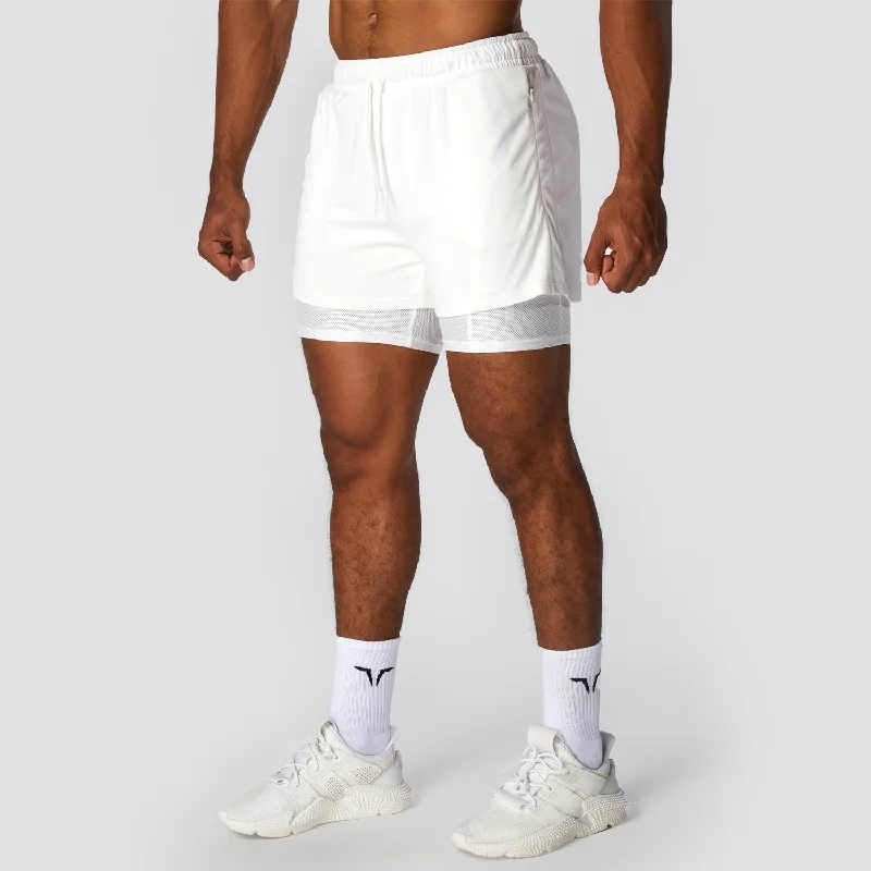 Hybrid Performance 2-in-1 Shorts - White