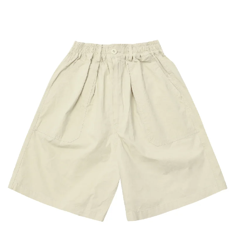 Kappy One Tuck Wide Fatigue Half Pants Cream