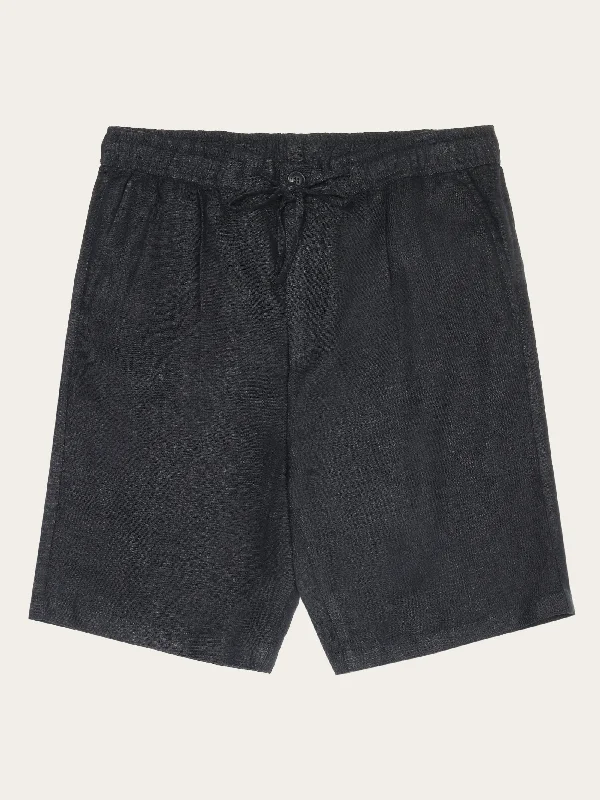 Loose Linen shorts - Black Jet