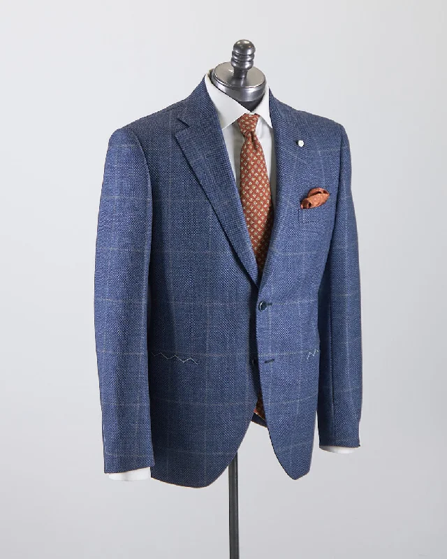 Birdseye Windowpane Wool Stretch Suit