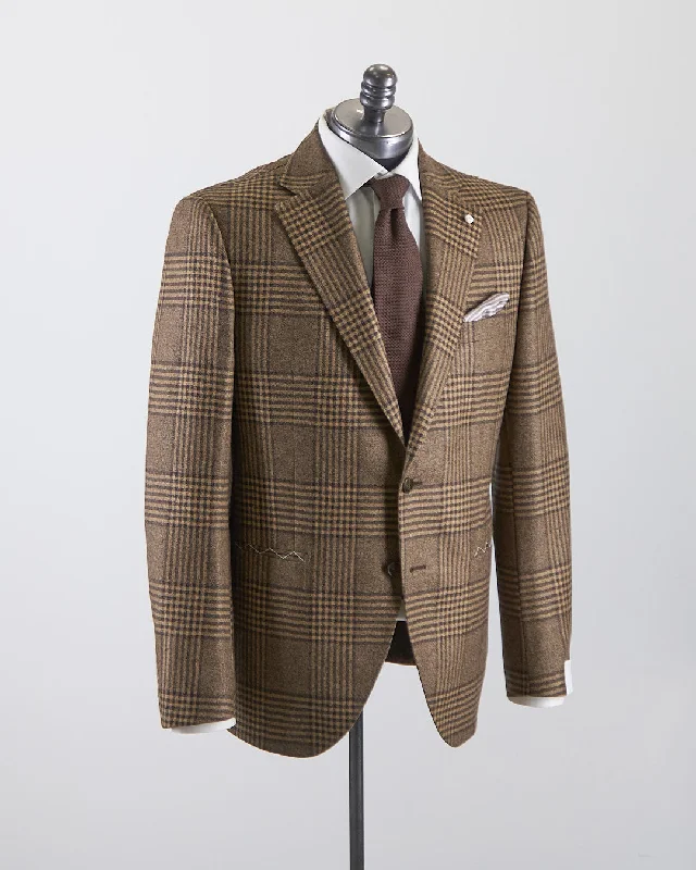 Camel Wool Glencheck Suit