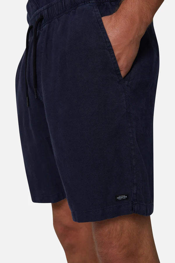 Industrie - The Marina Linen Short - Dark Navy