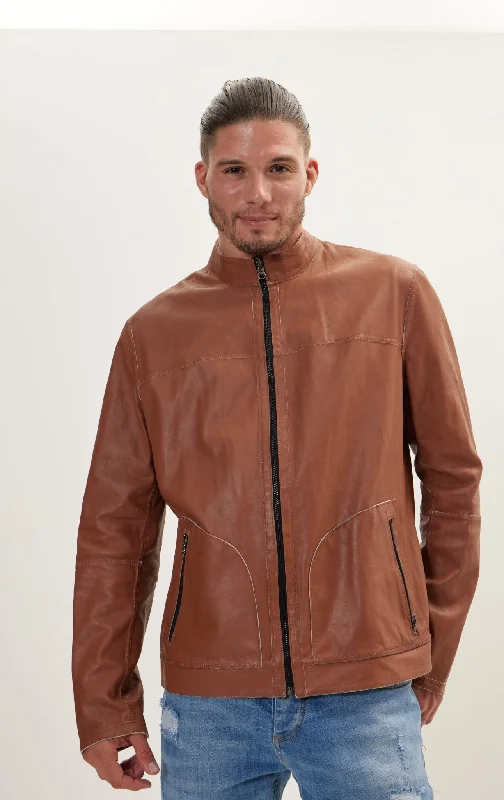 Suede To Genuine Reversible Leather Jacket - Brown