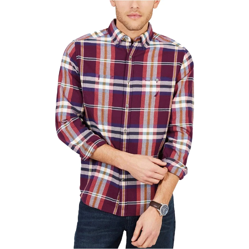 Nautica Mens Flannal Plaid Button Up Shirt