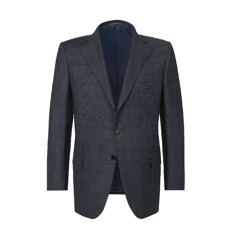 Single-Breasted Glen-Check Wool Suit