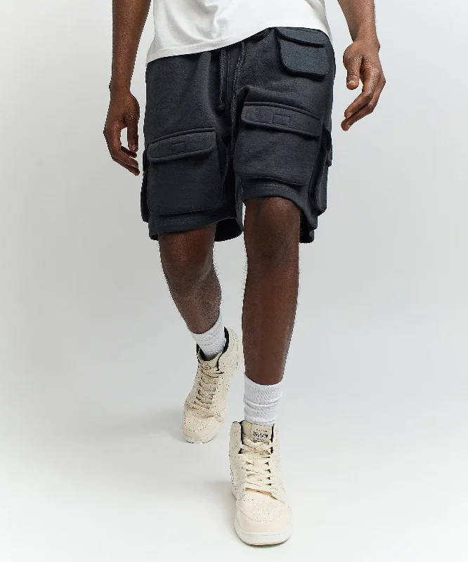 Whitecloud Cargo Fleece Shorts - Black