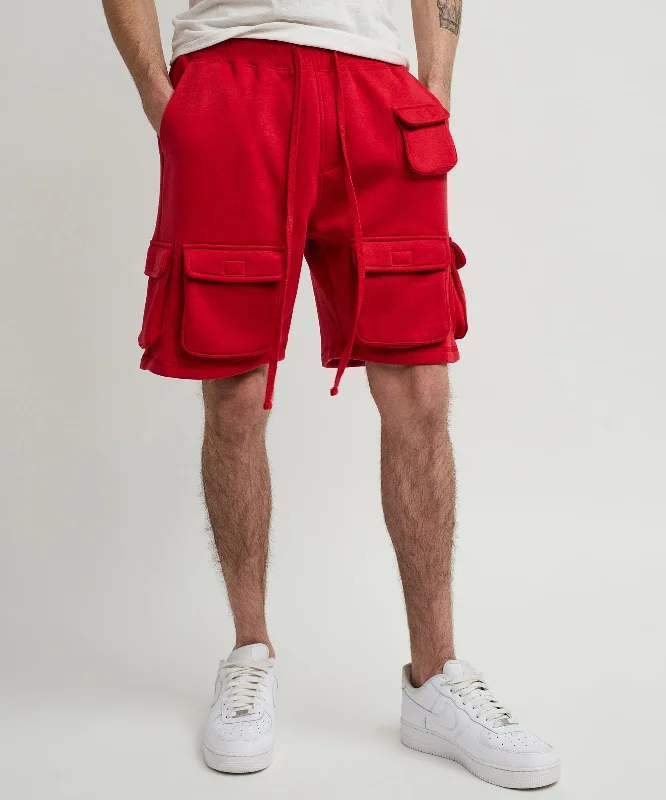 Whitecloud Cargo Fleece Shorts - Red