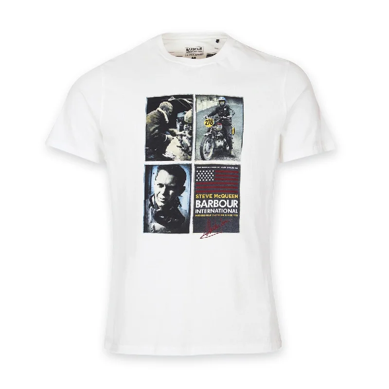 Barbour Intl - Multi Steve McQ T-Shirt in Off White