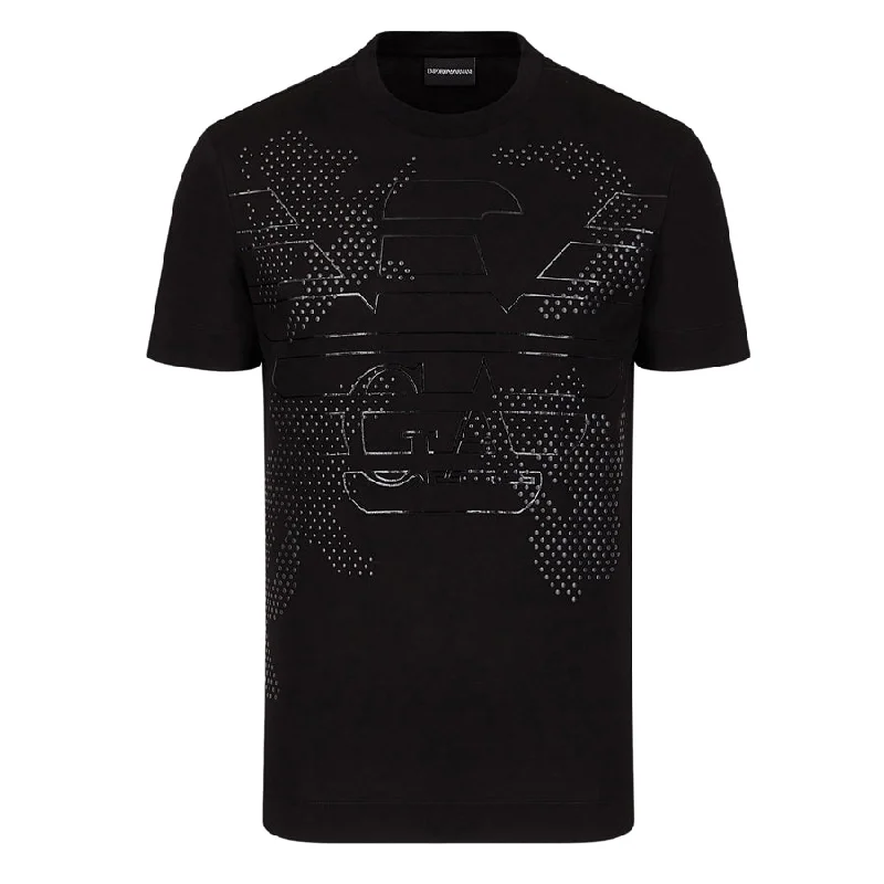 Emporio Armani - Stencilled Eagle Micro Stud T-Shirt in Black