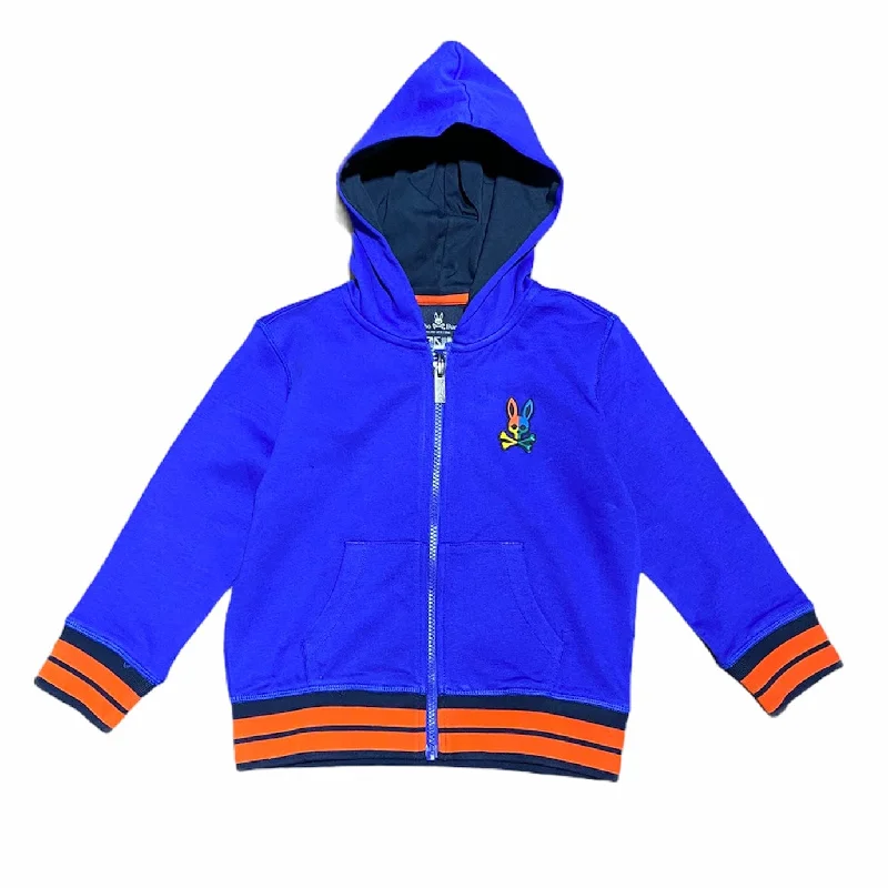 Kids Psycho Bunny Warwick Color Block Logo Hoodie (Bold Blue)