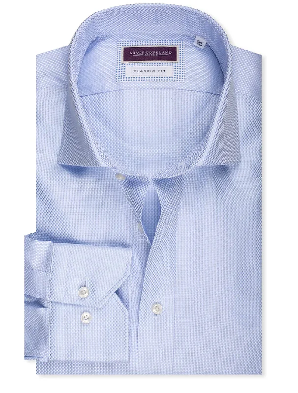 Classic Fit Pinpoint Single Cuff Shirt Blue