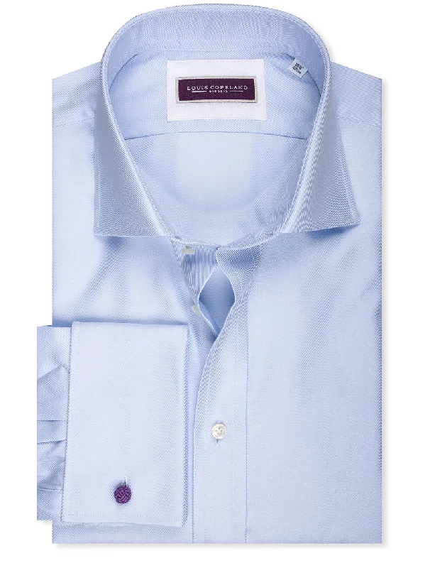 Classic Fit Twill Double Cuff Shirt Blue