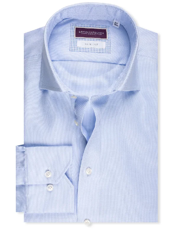 Slim Fit Pinpoint Shirt Blue