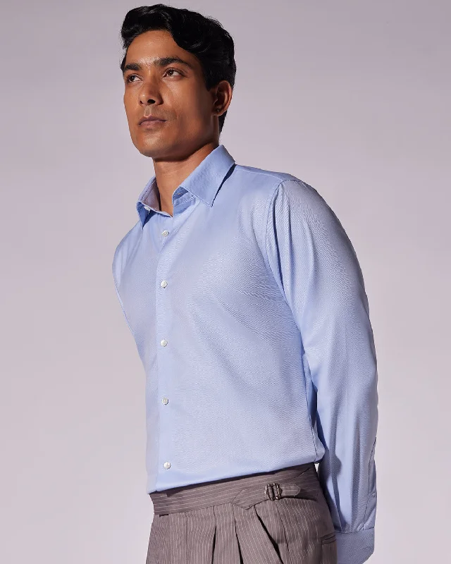 Luthai Wrinkle-Free Bold Twill Shirt - Blue