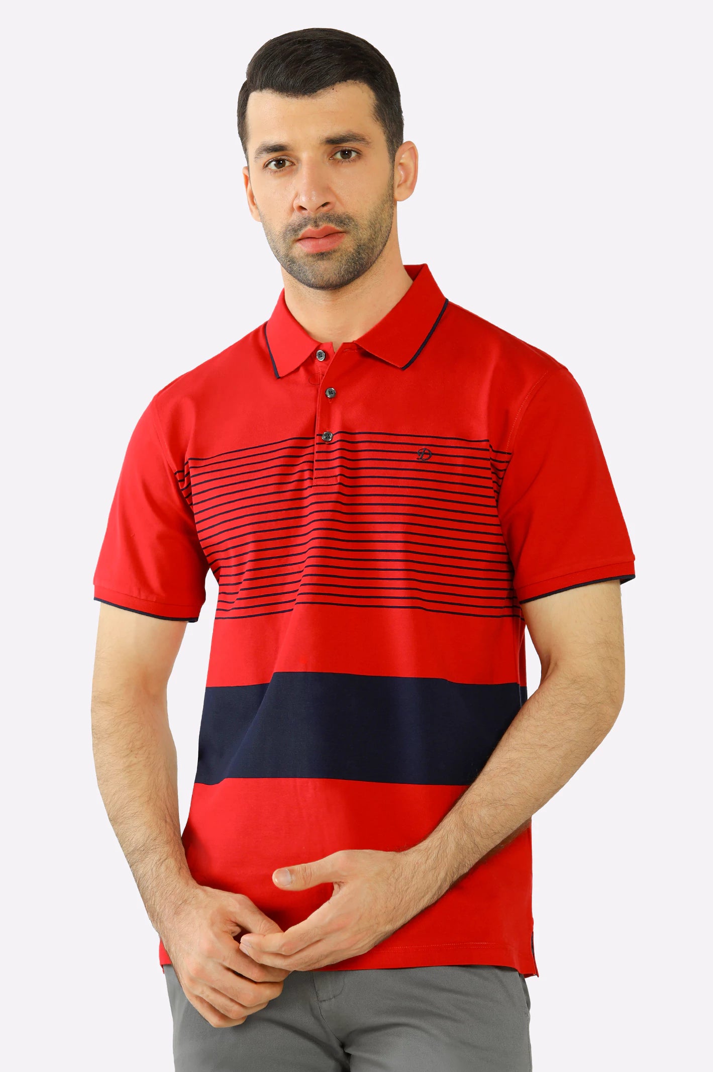 Red Yarn Dyed Polo