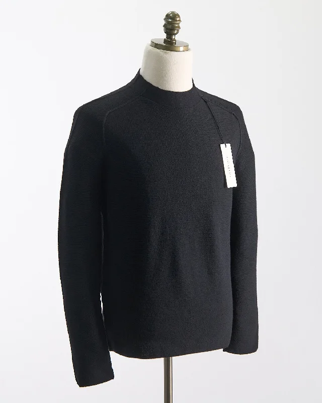 Tubular Knit Mockneck Sweater