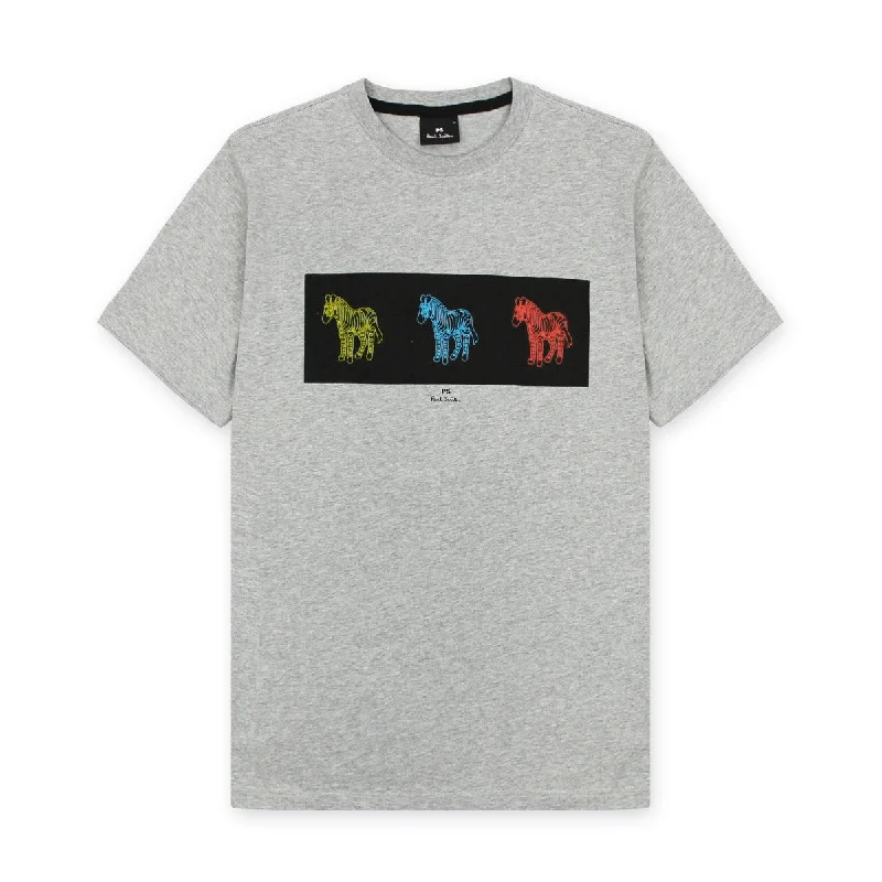 PS Paul Smith - Triple Zebra Print T-Shirt in Grey