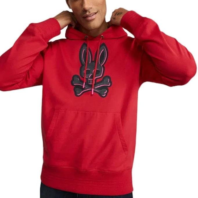 Psycho Bunny Drake Popover Hoodie (Intense Red) B6H630R1FT