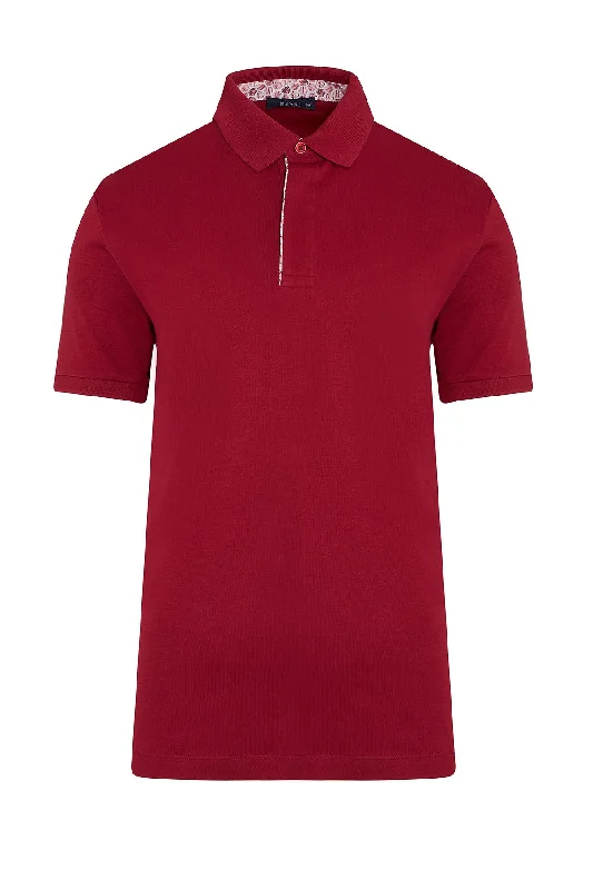 Regular Fit Cotton Burgundy Polo T-Shirt