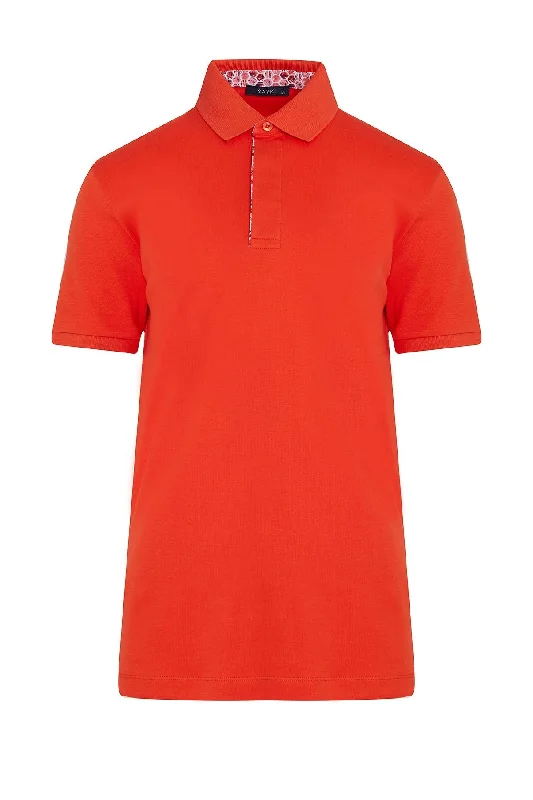 Regular Fit Cotton Orange Polo T-Shirt