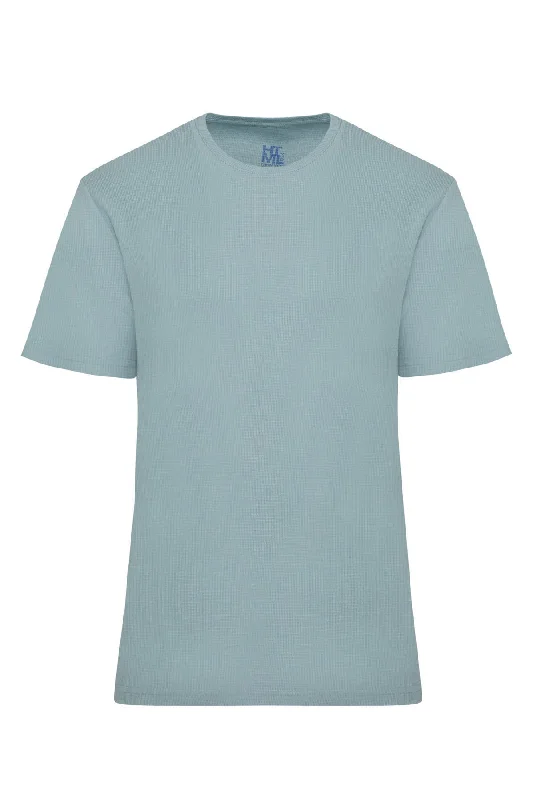 Slim Fit Blue Cotton Crew Neck T-Shirt