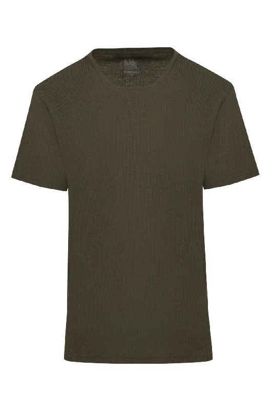 Slim Fit Khaki Cotton Crew Neck T-Shirt